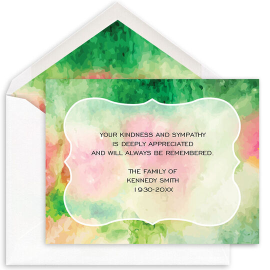 Floral Watercolor Folded Sympathy Cards